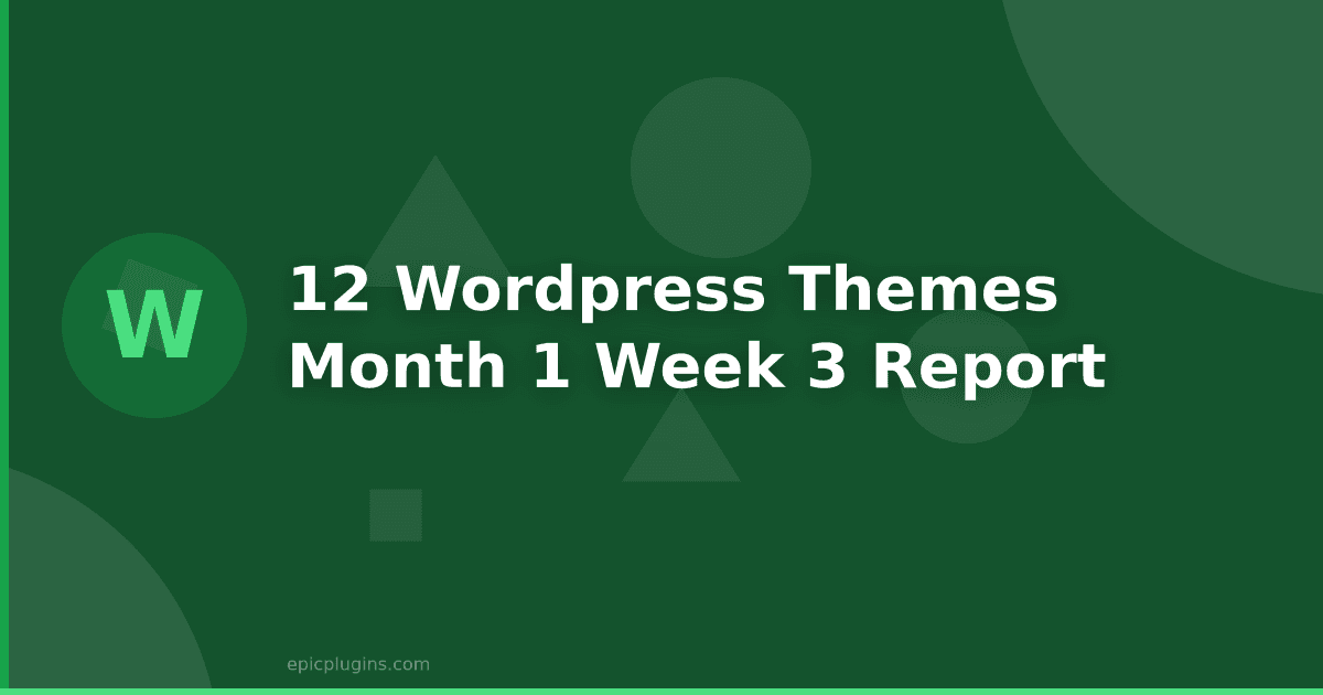 12 WordPress Themes – Month 1. Week 3. Report