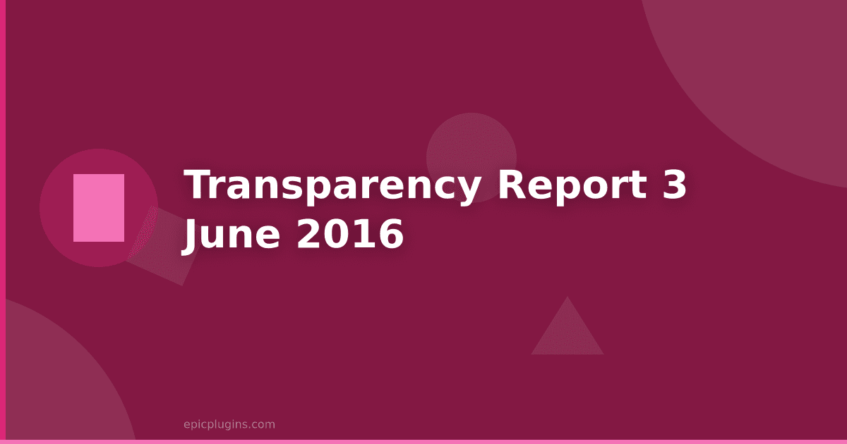 Transparency Report #3 – June 2016