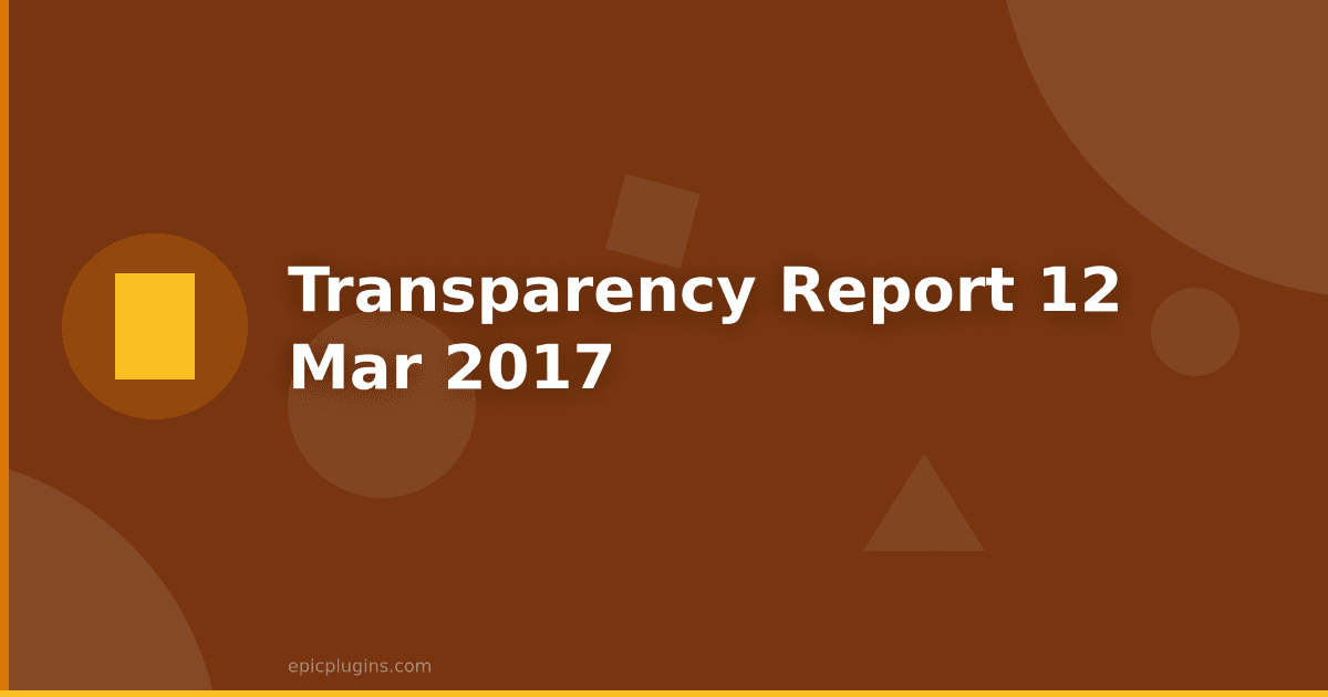 Transparency report #12 – Mar 2017