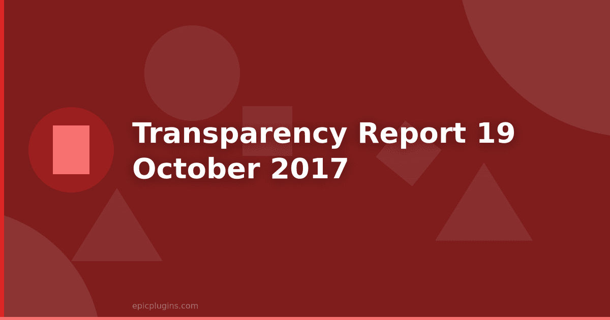 Transparency Report #19 – October 2017