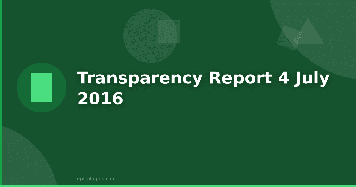 Transparency Report #4 – July 2016